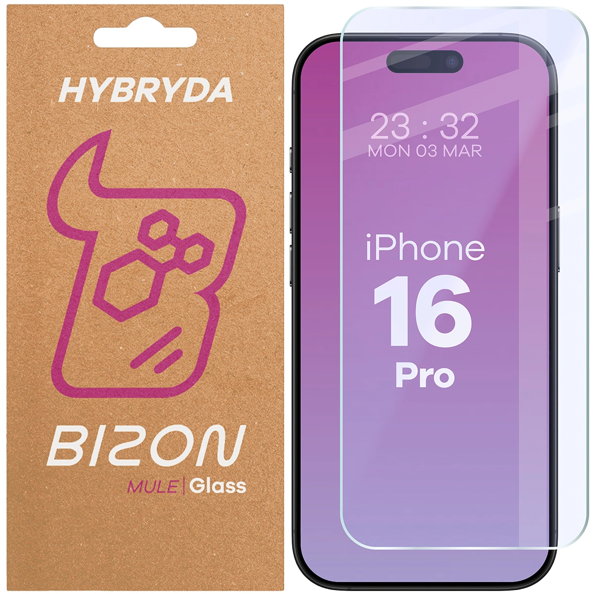 Szkło hybrydowe na ekran Bizon Hybrid Mule do iPhone 16 Pro